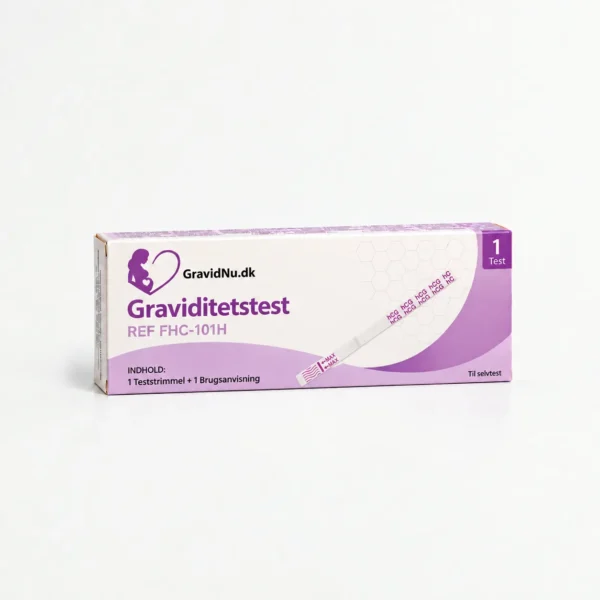 Graviditetstest emballage i lilla toner graviditetstest strimmel